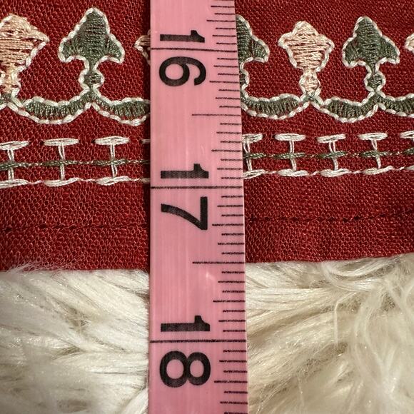 Blu Pepper Linen Blend Red Embroidered Mini Skirt Sz L NWT - Picture 7 of 7